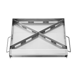 Ruostumaton teräs suorakulmainen paistolevy 17x13 tuumaa kaasugrillille kantokahvoilla