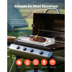 Ruostumaton teräs suorakulmainen paistolevy 17x13 tuumaa kaasugrillille kantokahvoilla