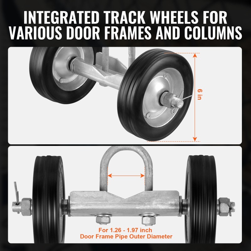 Liukuportin rullasarja 146 mm kumipyörät teräskannatin 600 paunaa sopii 32–50 mm runkoihin