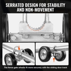 Liukuportin rullasarja teräsrunko kumipyörät 146 mm säädettävä ruosteenkestävä