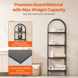 Metallinen kirjahylly nelitasoinen MDF hyllytasot säädettävät jalkatassut kaatumissuoja