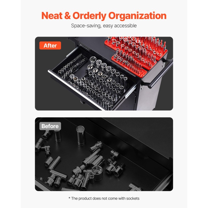 Hylsyjen järjestelijäsarja ABS-muovinen 8 kpl korkea tankoteline tilaa 176 hylsyä