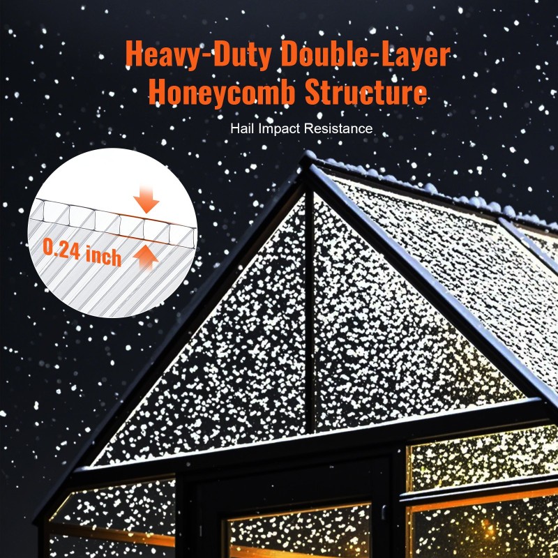 Polykarbonaattilevyt 1210x605x6 mm 15 kpl läpinäkyvät UV-suojatut iskunkestävät kasvihuonekatoksi