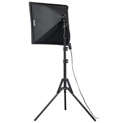 Softbox-valosetti valokuvaukseen 40x40 cm Oxford-kangas 45W LED-lamppu säädettävä 3000–6500K 2 kpl
