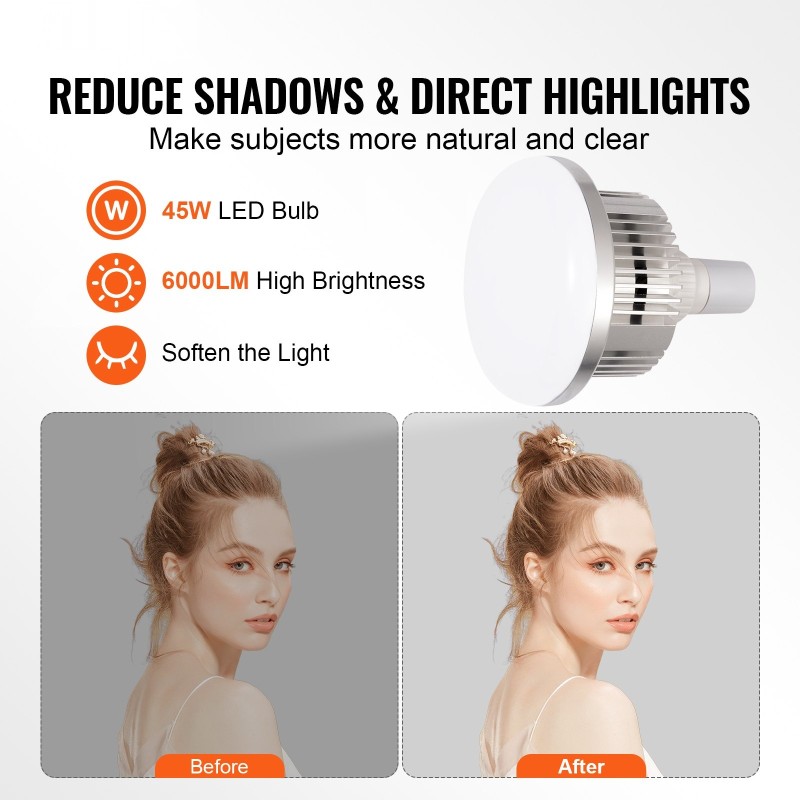 Softbox-valosetti 50 x 70 cm 2 E27-LED-lamppua 45W 3000–6500K valokuvaukseen ja videokuvaukseen