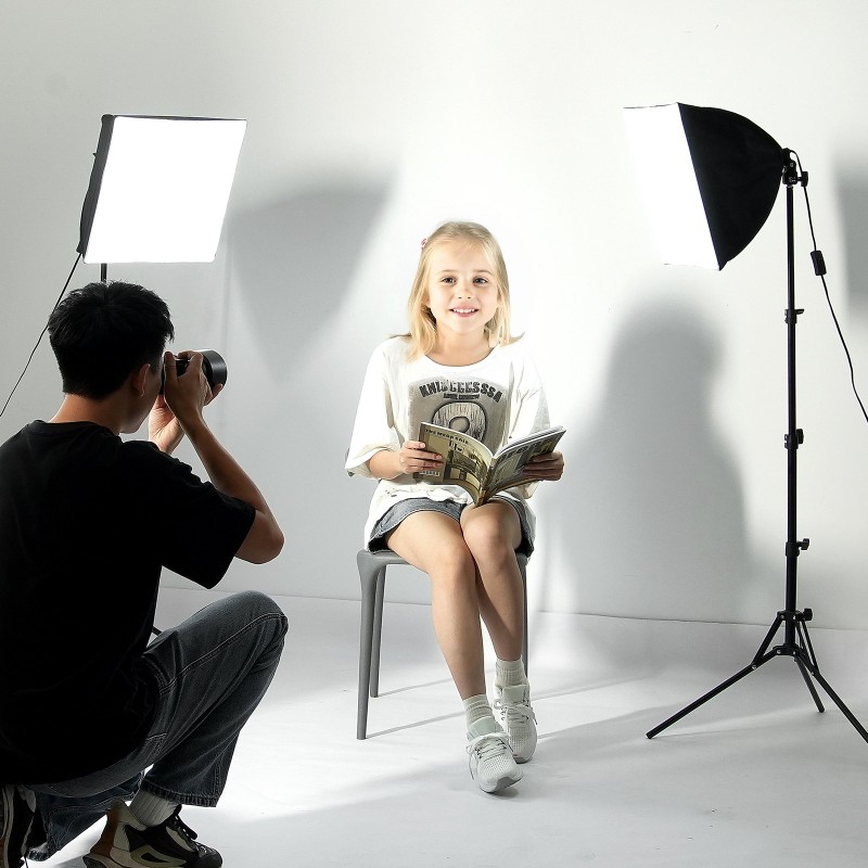 Softbox-valosetti 400 x 400 mm 45-wattinen LED-lamppu säädettävä 3000–6500K