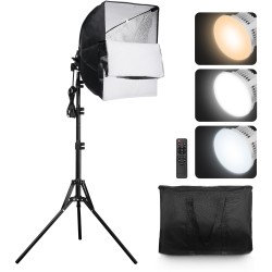 Softbox-valosetti 400 x 400 mm 45-wattinen LED-lamppu säädettävä 3000–6500K