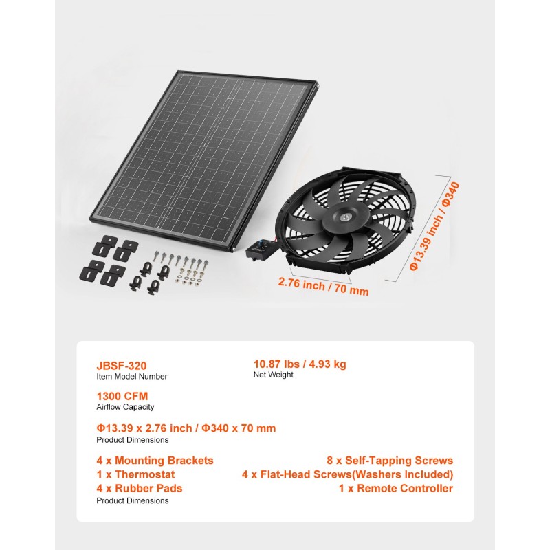 Ullakkotuuletin harjakattoasennukseen aurinkokäyttöinen säädettävä termostaatti musta sopii noin 172 neliömetrin tiloihin