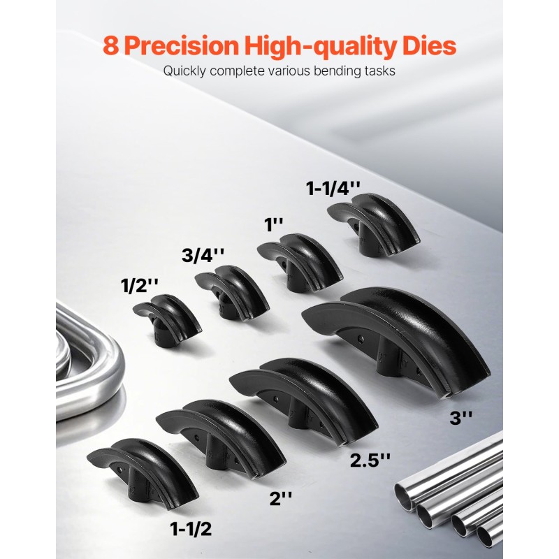 Putkentaivutin 16 tonnin hydraulinen manuaalipumpulla 90–180 asteen 13–76 mm 8 sovitinta