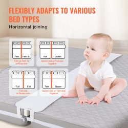 Sängyn yhdistyspala polyesteripuuvillalla ja muistivaahdolla valkoinen kymmenen metrin remmillä