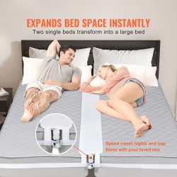 Sänkysilta kahden erillisen patjan yhdistämiseen kiinnitysremmillä polyesteripuuvilla 25D-vaahtomuovi valkoinen