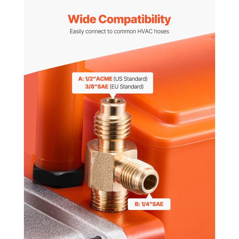 Yksivaiheinen roottorilapavakuumipumppu 3.5 CFM 5 Pa kuparimoottorilla autojen ilmastointiin