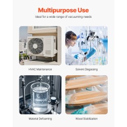 Pyörölapainen yksivaiheinen tyhjiöpumppu 4 CFM 5 Pa 150W R134a R22 R410a