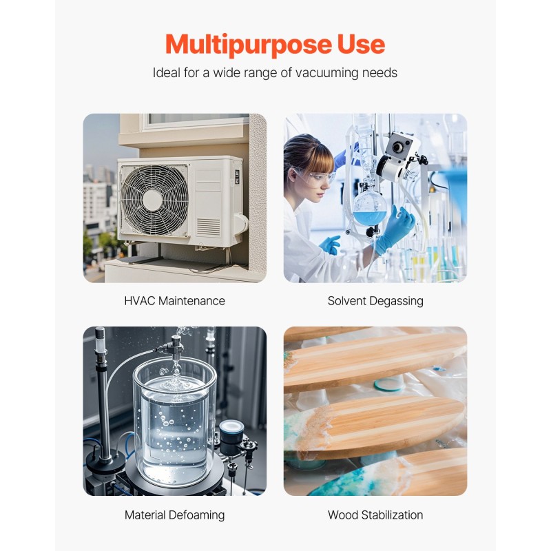 Pyörölapainen yksivaiheinen tyhjiöpumppu 4 CFM 5 Pa 150W R134a R22 R410a