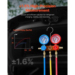 Pyöriväsiipinen 1-vaiheinen tyhjiöpumppu 3,5 CFM manometrisarjalla ilmastointihuoltoon