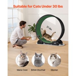 Kissan juoksupyörä sisäkissoille 960 mm sisähalkaisija askelmittarilla hiljainen musta