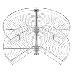 Kulmakaapin 2 kerroksinen munuaisenmuotoinen hylly hiiliteräs kromipinnoite täysin kääntyvä hydraulinen vaimennus