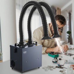 Höyry- ja savunpoistaja 275 wattia harjaton 2 poistoletkua 4-vaiheinen suodatus 10 nopeutta