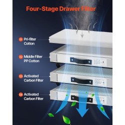 Juotoskäryjen poistoimuri harjaton 280W moottori ilmamäärä 459 m³/h 4-vaiheinen suodatus 10-nopeustasoa liikuteltava