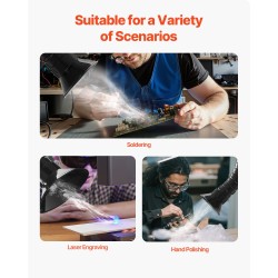 Juotoshöyryjen poistoimuri 85W harjaton 200 m³/h 3-vaiheinen suodatus taipuisa imuvarsi