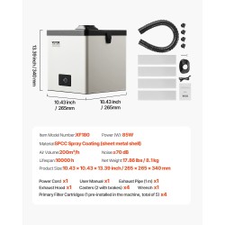 Juotoshöyryjen poistoimuri 85W harjaton 200 m³/h 3-vaiheinen suodatus taipuisa imuvarsi