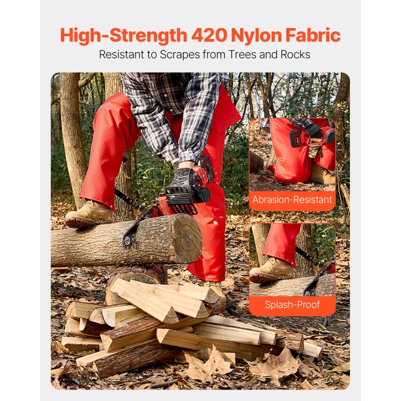 Moottorisahasuojahousut kietaisumalli 420D-nylon 50/50 polyesteri/polypropeeni koko L 101 cm turvaluokka B