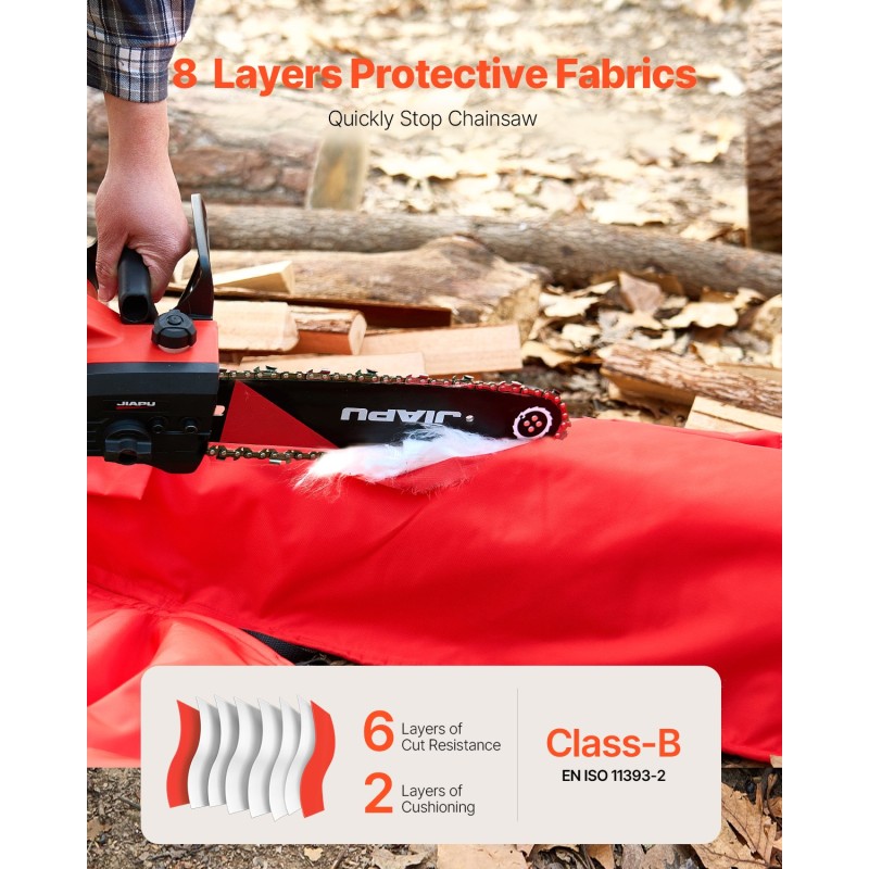 Moottorisahasuojahousut kietaisumalli 420D-nylon 50/50 polyesteri/polypropeeni koko L 101 cm turvaluokka B