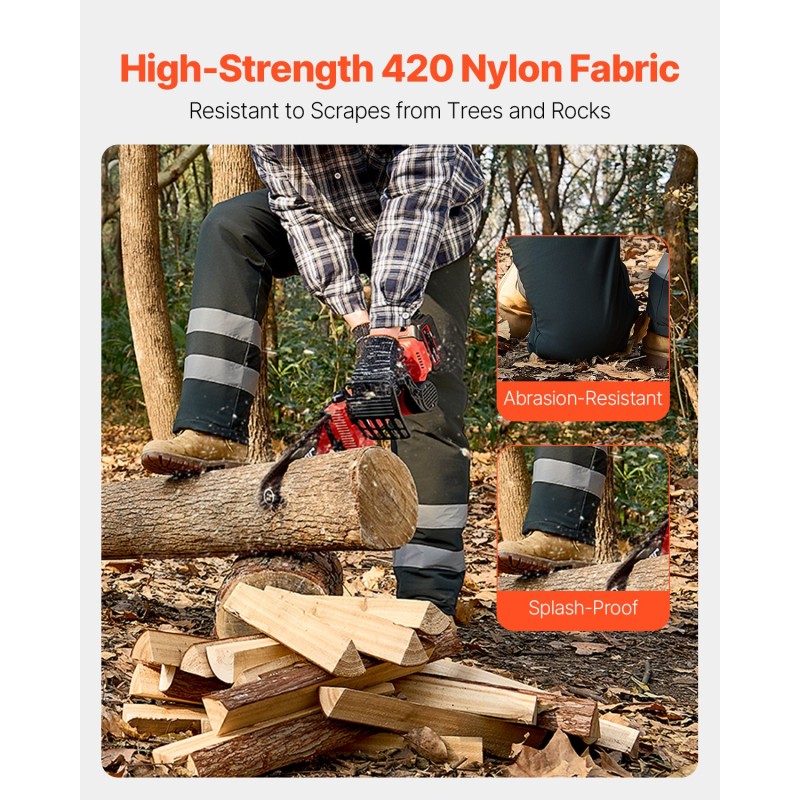 Ketjusahahousut kietaisumalli 8 kerrosta viillonkestävää materiaalia luokka A koko XL musta