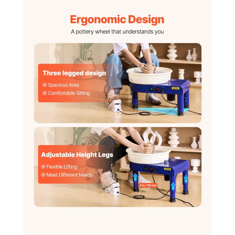 Savenvalupyörä alumiiniseoslevyllä 35 cm harjattomalla moottorilla 450 W säädettävä nopeus 60–300 r/min