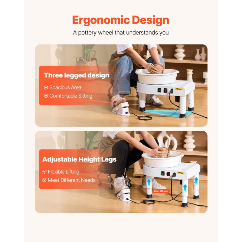 Sähkökäyttöinen dreija alumiininen 28 senttimetriä dreijauslautanen harjaton moottori säädettävä korkeus jalkapoljin