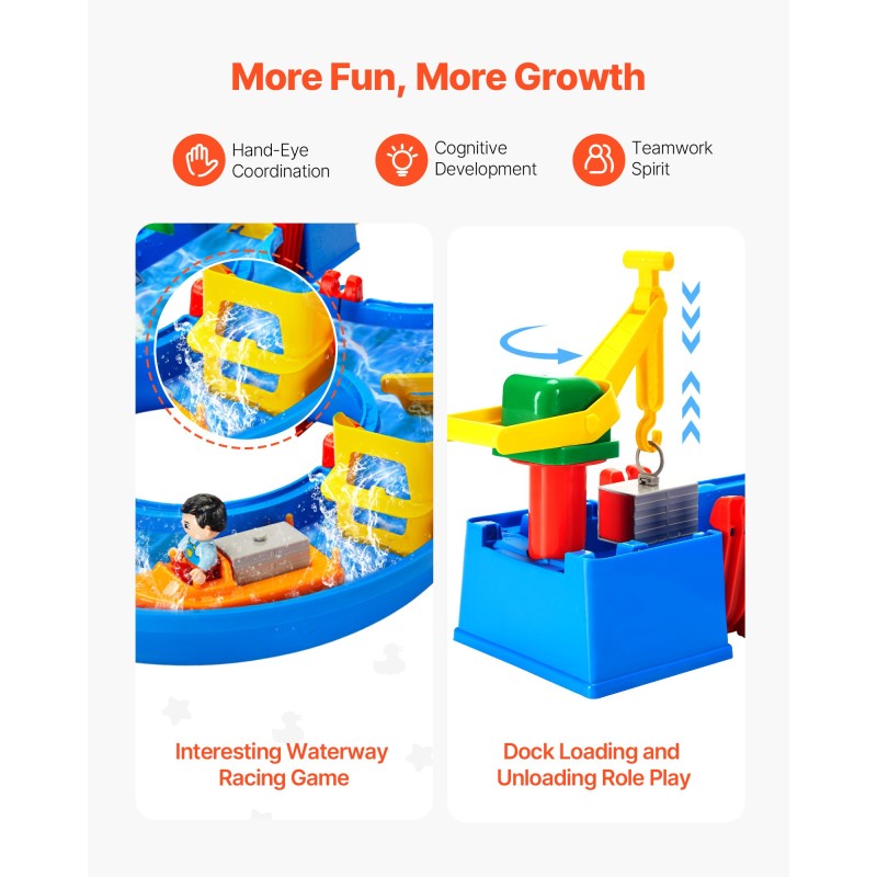 Vesileikkipöytä PP-muovia 39 tarviketta sininen 760×510×160 mm 3-vuotiaille