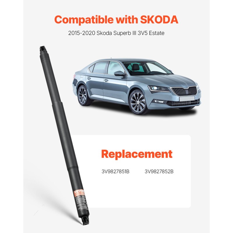 Takaluukun sähköiset nostotuet 2 kpl Skoda Superb III 2015–2020 farmari 424N 12V