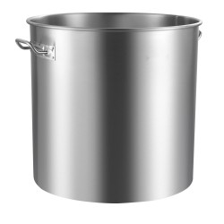 Keittokattila ruostumattomasta teräksestä 94,6 litran 0,8 mm yksikerroksinen pohja siiviläkori kansi kahvat