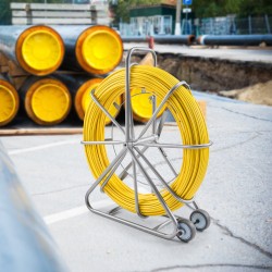 Lasikuituinen kaapelinvetoanastin 200,09 m 7,94 mm hiiliteräsrunko jarrukahva 3 vetopäätä