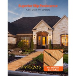 Puinen puutarhapolku painekyllästetystä seetripuusta pituus 288 tuumaa leveys 17 tuumaa rullattava ulkokäyttöön