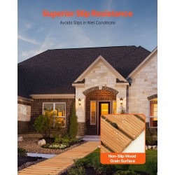 Rullattava setripuuinen puutarhapolku liukumaton pinta pituus 144 tuumaa leveys 17 tuumaa