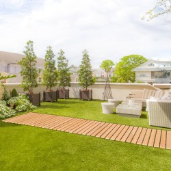 Puutarhapolku seetripuusta 96 tuumaa pitkä 17 tuumaa leveä rullattava liukumaton