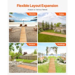 Puinen rullattava liukastumista ehkäisevä puutarhapolku painekyllästettyä seetripuuta 144 tuumaa ja 22 tuumaa