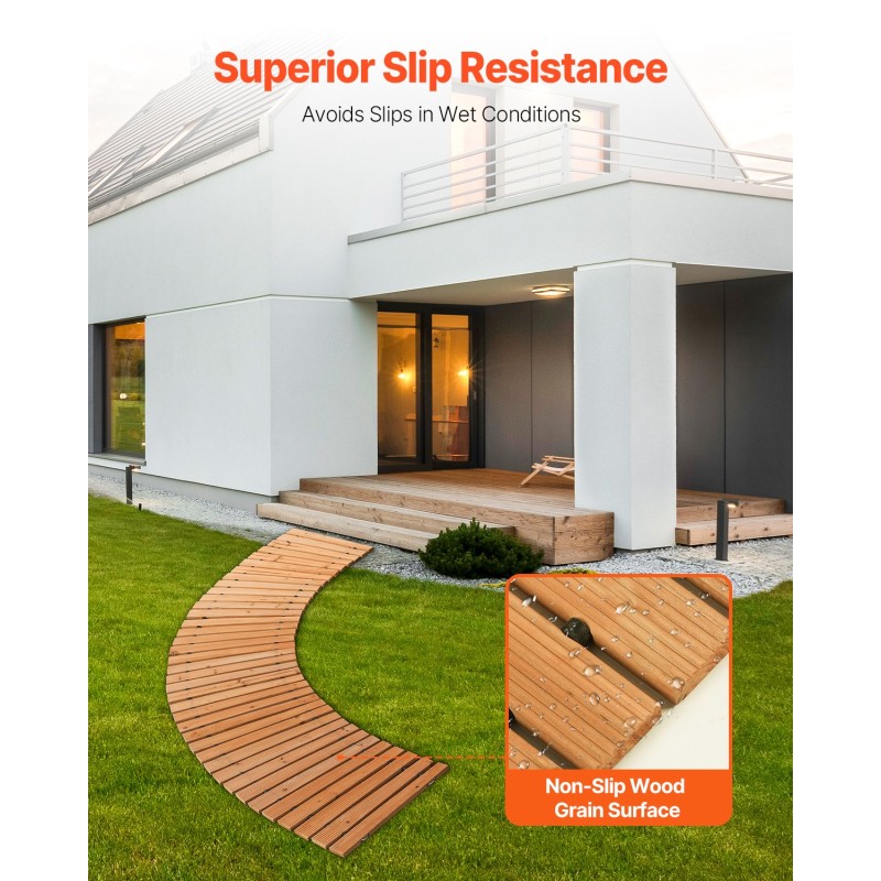 Puutarhapolku painekyllästetty setripuu pituus 7 jalkaa leveys 17 tuumaa rullattava