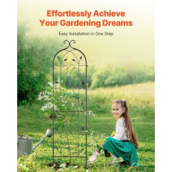 Metallinen köynnöstuki 2 kpl 152 x 38 cm jauhemaalattu musta puutarhaan