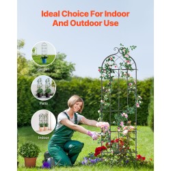 Köynnöstuki teräs 6 kpl 51 x 180 cm ulkokäyttöön musta