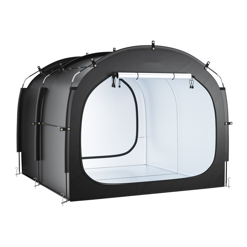 Pyöräteltta oxfordkangas lasikuitukaaret 5+ polkupyörälle PU4000 mm ilmanvaihtoikkunalla