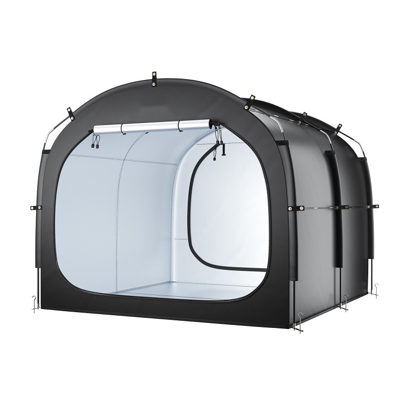 Pyöräteltta oxfordkangas lasikuitukaaret 5+ polkupyörälle PU4000 mm ilmanvaihtoikkunalla