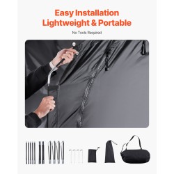 Pyöräsäilytysteltta 3–4 polkupyörälle Oxford-kangas 4000 mm vedenpitävä lasikuitutangot hengittävä ikkuna musta