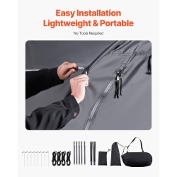 Pyöräteltta vedenpitävästä Oxford-kankaasta lasikuiturangoilla 1–2 polkupyörälle musta tuuletusikkunalla