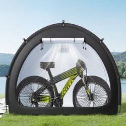 Pyöräsäilytyspaviljonki 4–5 polkupyörälle Oxford-kangas lasikuitutangot vesitiivis PU4000mm tuuletusikkunalla musta