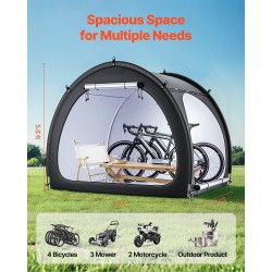 Pyöräteltta Oxford-kangas lasikuitutolpat PU4000mm 4–5 polkupyörää kaksipuolinen oviaukko