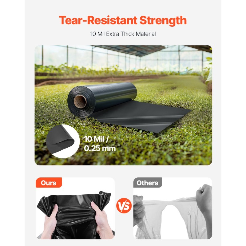 PE-muovikalvo 0,25 mm 3,05 m x 30,48 m musta rulla