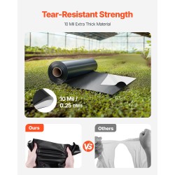 Polyeteenikalvo 0,25 mm rulla 3,05 m 19,81 m musta valkoinen kosteussulku