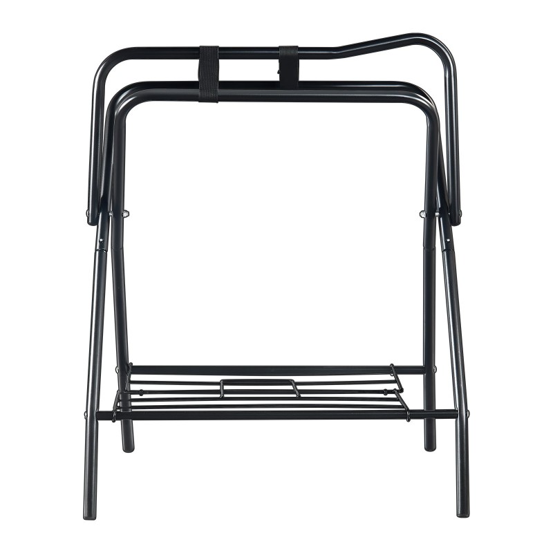 Taittuva hiiliteräksinen satulateline kahdelle satulalle kaksi tasoa mattamusta